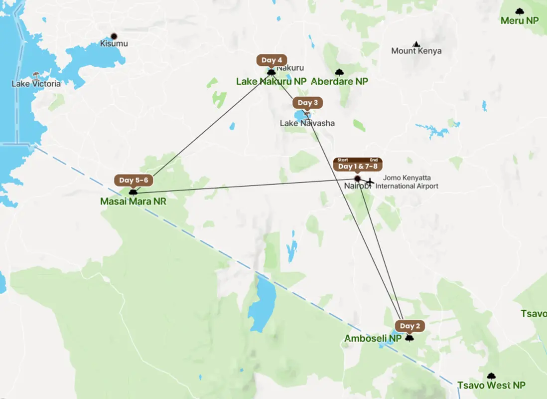 Explorea LLC Custom Itinerary - Kenya Safari